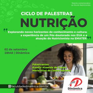 Nutrição vai ter Ciclo de Palestras em comemoração ao Dia do Nutricionista