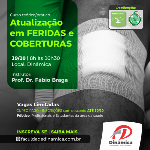 Abertas as inscrições para curso de feridas e coberturas