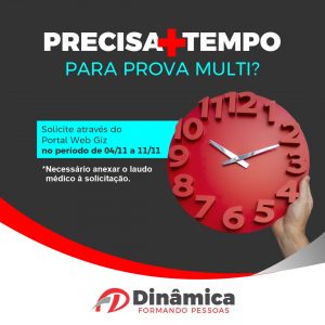 Prova Multi: estudantes têm até dia 11 para solicitarem tempo adicional