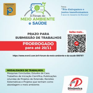 Prazo para submeter trabalhos para o II Fórum do Meio Ambiente e Saúde é prorrogado